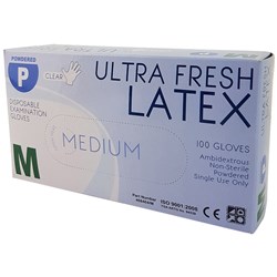 Latex - Medium - Clear Powdered Gloves